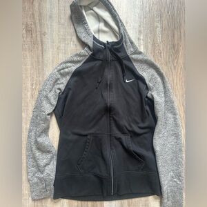 Nike Black and Gray Raglan Hoodie